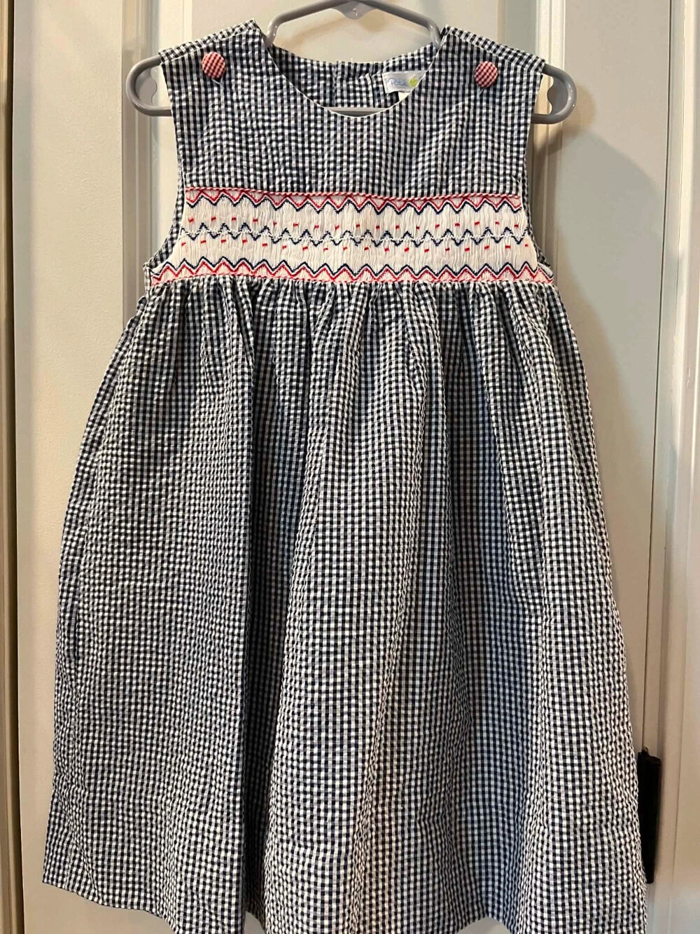 Seersucker Smocked Dress